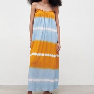 Zara Tie-Dye Gauze Maxi Dress